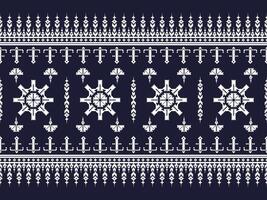 Geometric ethnic ikat pattern traditional Design for background, carpet, wallpaper, clothing, wrapping, Batik, fabric, sarong. embroidery style. vector