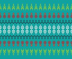 Cross Stitch. Geometric ethnic patterns. Design for Clothing, Fabric, batik, Saree, Patola, Sari, Dupatta, Vyshyvanka, rushnyk, dupatta, Knitwear, Embroidery, Ikkat, Pixel pattern. Traditional Design. vector