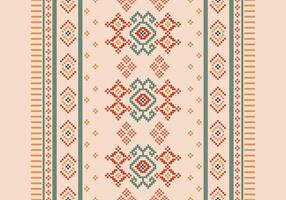 Cross Stitch. Geometric ethnic patterns. Design for Clothing, Fabric, batik, Saree, Patola, Sari, Dupatta, Vyshyvanka, rushnyk, dupatta, Knitwear, Embroidery, Ikkat, Pixel pattern. Traditional Design. vector