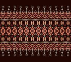 Cross Stitch. Geometric ethnic patterns. Design for Clothing, Fabric, batik, Saree, Patola, Sari, Dupatta, Vyshyvanka, rushnyk, dupatta, Knitwear, Embroidery, Ikkat, Pixel pattern. Traditional Design. vector