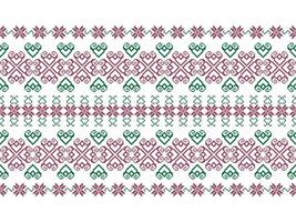 Cross Stitch. Geometric ethnic patterns. Design for Clothing, Fabric, batik, Saree, Patola, Sari, Dupatta, Vyshyvanka, rushnyk, dupatta, Knitwear, Embroidery, Ikkat, Pixel pattern. Traditional Design. vector