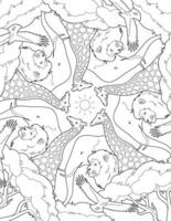 Animal coloring page for children and adults. Nature of Africa illustration. vector