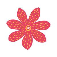 Bright pink spotted flower isolated on white background. vector