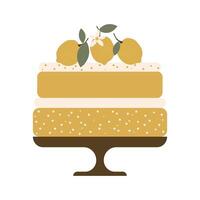 Festive fruit and lemon pie on a white background. vector