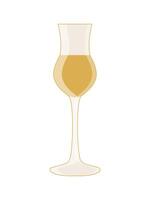 A glass with limoncello alcoholic drink isolated on a white background. vector