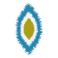 Pointed vertical leaf with jagged edges as a design element on a white background. vector
