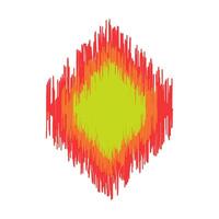 Bright red green abstract rhombus isolated on white background. vector