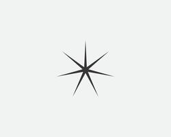 Star icon, shape. Abstract design spark sign. Black and white silhouette vector