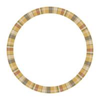 Round frame vintage pattern design template. Circle border designs plaid fabric texture. Scottish tartan background for collage art, gif card, handmade crafts. vector