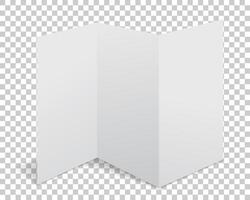 paper flyer with realistic shadow. White blank page isolated on background. Mock up template. vector