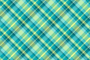 Frame check textile fabric, open seamless plaid. Clothing background tartan texture pattern in cyan and teal colors. vector
