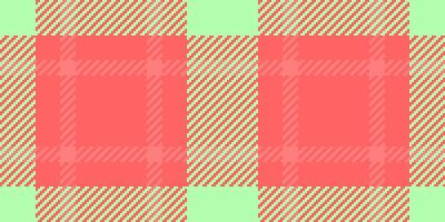 Pink fabric textile tartan, strong seamless plaid background. Page check texture pattern in red and green colors. vector