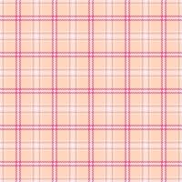 Fashionable pattern plaid seamless, shop textile background. Close-up check tartan texture fabric in peach puff and white colors. vector