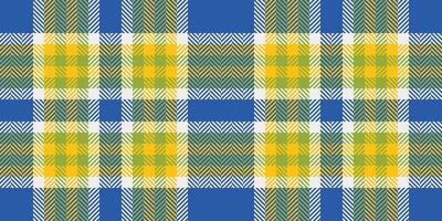 Old-fashioned textile fabric, oilcloth seamless tartan pattern. Warm background check plaid texture in blue and lime colors. vector
