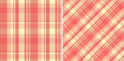Tartan pattern plaid of texture textile check with a seamless background fabric. Set in sunset colors. Flannel shirt outfit ideas. vector