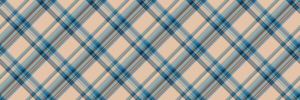 Funky background check textile, thin pattern fabric seamless. Intricate plaid texture tartan in pastel and cyan colors. vector