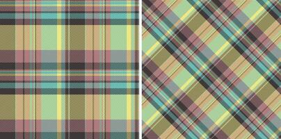 plaid texture of pattern seamless background with a tartan fabric check textile. Set in kids colors. Textured wall paint. vector