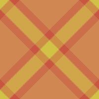 Stage tartan background fabric, lovely textile plaid check. Cover pattern texture seamless in orange and red colors. vector