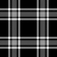 Glamor tartan check, awesome texture background fabric. Traditional seamless textile pattern plaid in black and white colors. vector