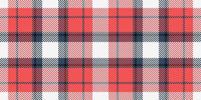 Comfortable tartan seamless, trousers texture plaid fabric. Factory background check pattern textile in red and white colors. vector