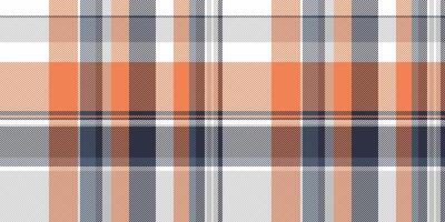 Foot tartan background fabric, throw check seamless . Overlay pattern plaid texture textile in white and orange colors. vector