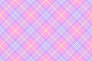Knot check texture, twill tartan plaid seamless. Robe background textile fabric pattern in pink and violet colors. vector