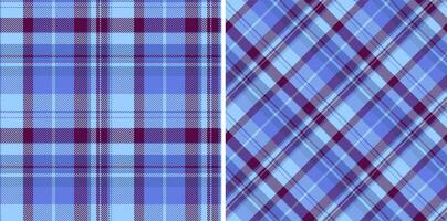 Textile tartan of background check seamless with a pattern plaid fabric texture. Set in sea colors in stylish wrapping options for gifts. vector