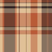 Proud fabric check seamless, creativity background plaid . Idea tartan texture textile pattern in orange and dark colors. vector