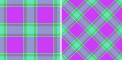 Background pattern of texture fabric seamless with a textile tartan plaid check. Set in trending colors for stylish picture ideas for fashion inspiration. vector