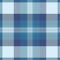 Sewing pattern background tartan, ragged textile seamless plaid. Hipster check texture fabric in light and cyan colors. vector