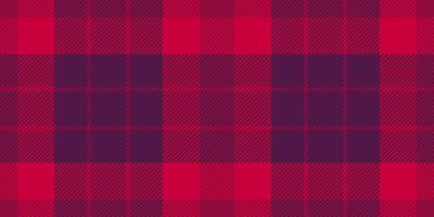 Grid plaid textile fabric, tone seamless check pattern. Part tartan texture background in pink and red colors. vector
