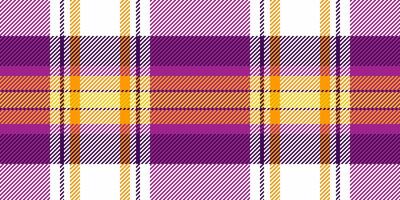 Product pattern background fabric, everyday textile seamless plaid. Cowboy tartan texture check in magenta and white colors. vector