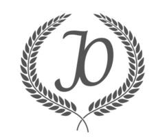 Initial letter J and O, JO monogram logo design with laurel wreath. Luxury calligraphy font. vector