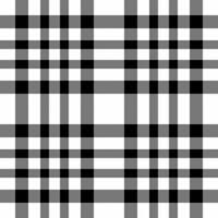 Stripe plaid background texture, iconic pattern textile . Rag check seamless tartan fabric in white and black colors. vector