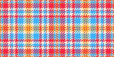 December plaid check fabric, scratch background textile texture. Scottish pattern seamless tartan in red and papaya whip colors. vector