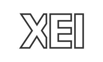 XEI logo design template with strong and modern bold text. Initial based logotype featuring simple and minimal typography. Trendy company identity. vector