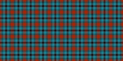 Naked texture textile background, rug tartan seamless pattern. Oilcloth fabric check plaid in cyan and red colors. vector