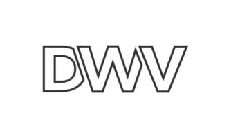 DWV logo design template with strong and modern bold text. Initial based logotype featuring simple and minimal typography. Trendy company identity. vector