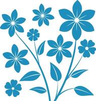 flower outline set silhouette images vector
