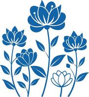 flower outline set silhouette images vector