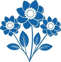 flower outline set silhouette images vector