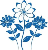 flower outline set silhouette images vector