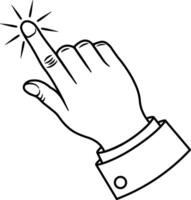 black silhouette of a hand with an extended index finger vector