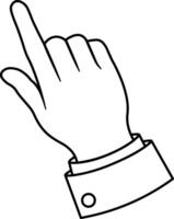 black silhouette of a hand with an extended index finger vector