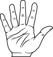 black silhouette of a hand without background vector