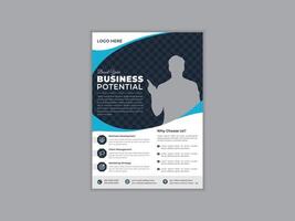 Corporate business cover and back page a4 flyer design template layout for print. Modern and creative business marketing brochure flyer design a4 template, editable template design vector