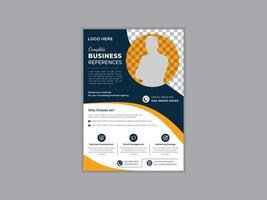 Corporate business cover and back page a4 flyer design template layout for print. Modern and creative business marketing brochure flyer design a4 template, editablee vector
