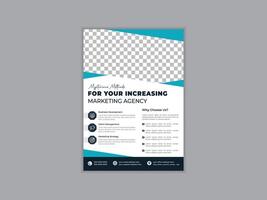 Corporate business cover and back page a4 flyer design template layout for print. Modern and creative business marketing brochure flyer design a4 template, editable template design vector