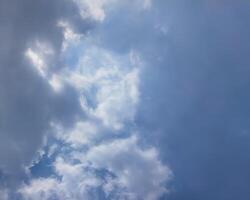 blue sky background with tiny clouds, soft focus, nature abstract background photo