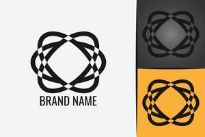 Rings circles oval logo. Geometric minimalism ring shape black logotype. vector